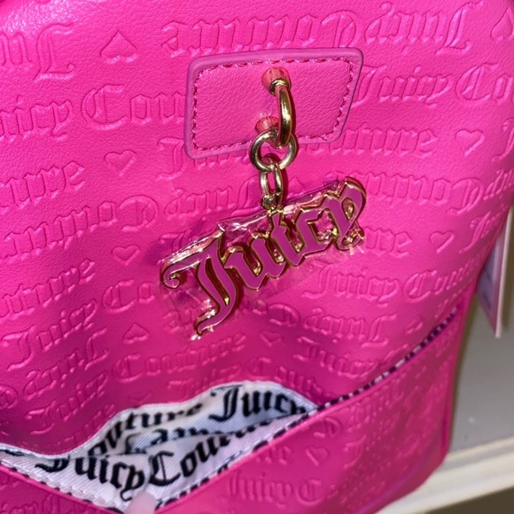 Juicy Couture Pink logo backpack with charm New with tag - Picture 4 of 6